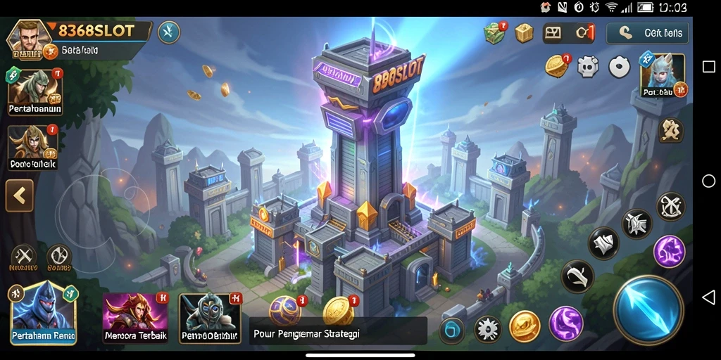 Screenshot 8368SLOT menampilkan aksi menara pertahanan yang mendebarkan.