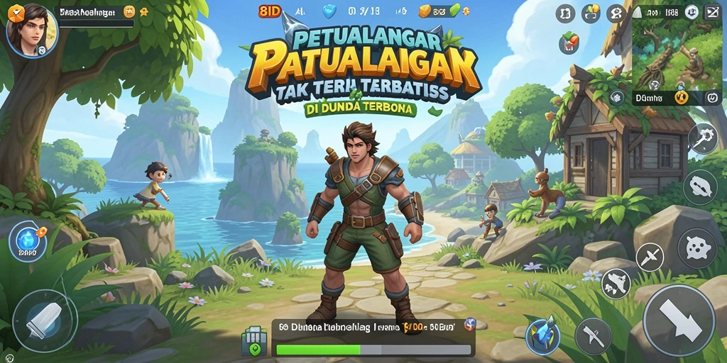 Tampilan gameplay 8ID yang menampilkan eksplorasi dunia terbuka.