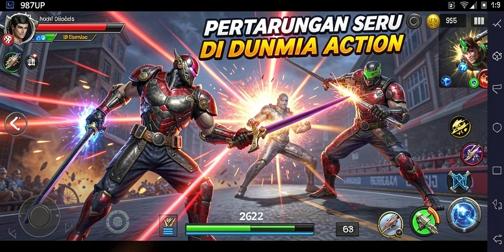 Gameplay mendebarkan dari 987UP dengan aksi yang intens.