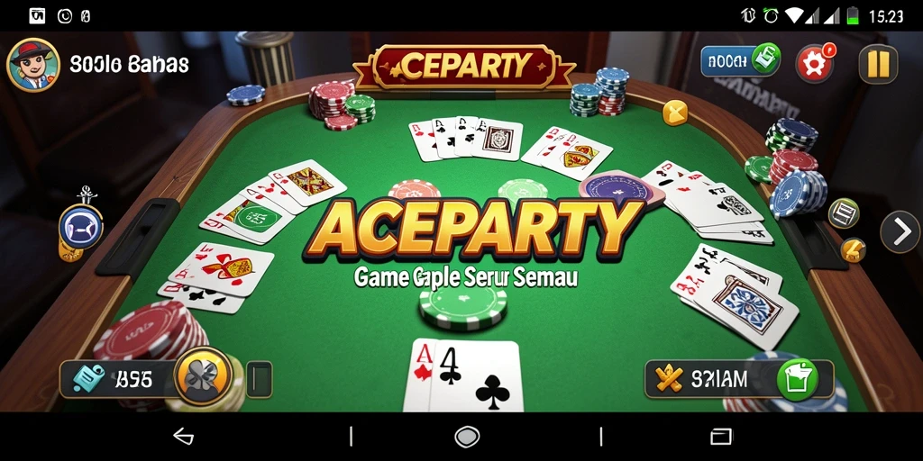 Gameplay seru Gaple di ACEPARTY dengan interaksi antar pemain.