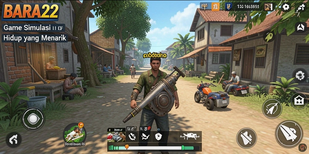 Tampilan gameplay BARA22 dengan interaksi virtual yang menarik dan grafis memukau.