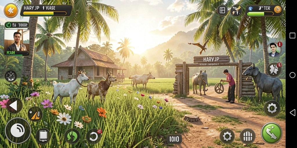 Tampilan gameplay menarik dari HARAPJP yang menunjukkan interaksi karakter.