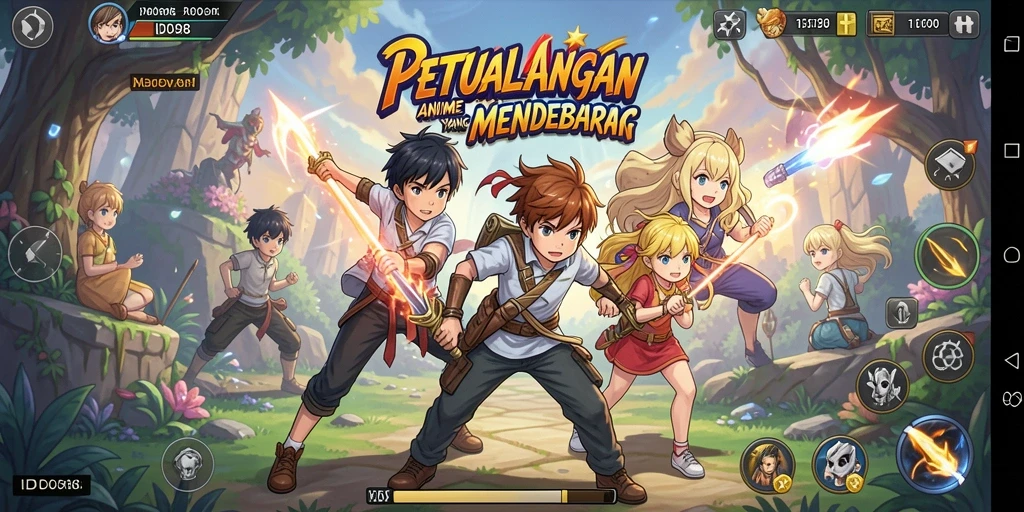 Tampilan gameplay yang menakjubkan dari ID098 menunjukkan pertarungan seru antar karakter.