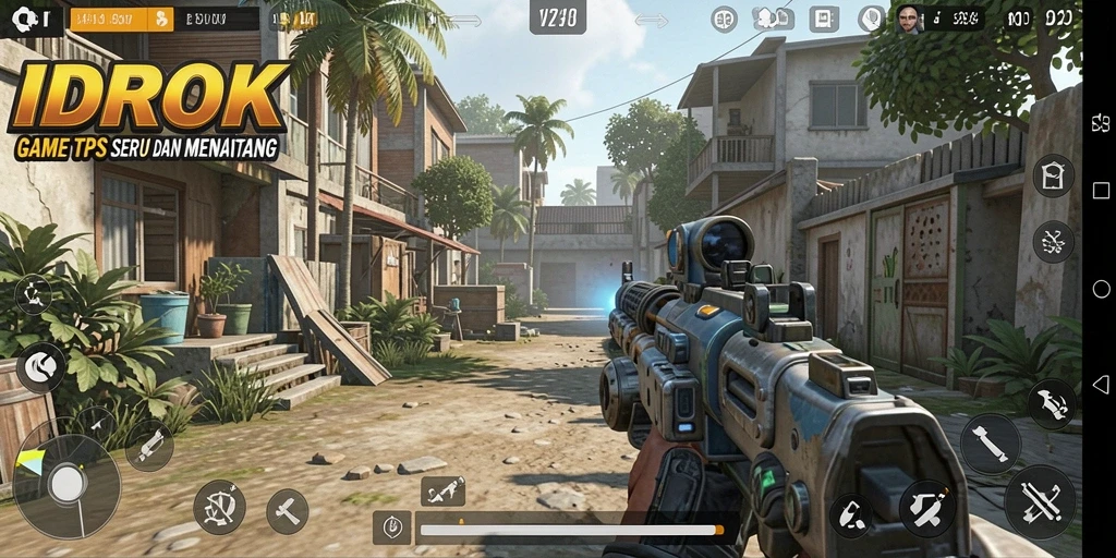Screenshot gameplay IDROK menampilkan aksi tembak-menembak yang mendebarkan.
