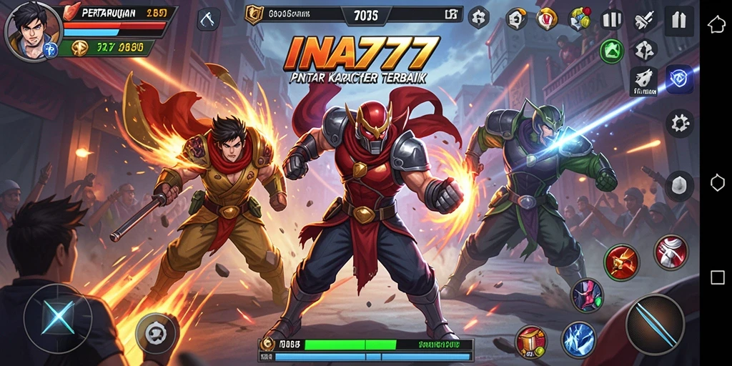 Tampilan seru gameplay Fighting dalam INA777 dengan karakter unik.