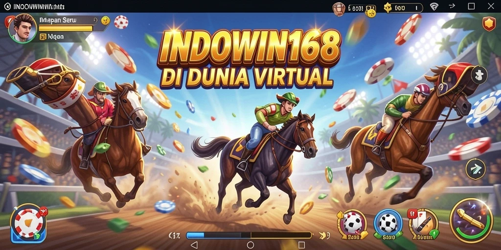 Tangkapan layar gameplay INDOWIN168 menampilkan balapan seru di lintasan.