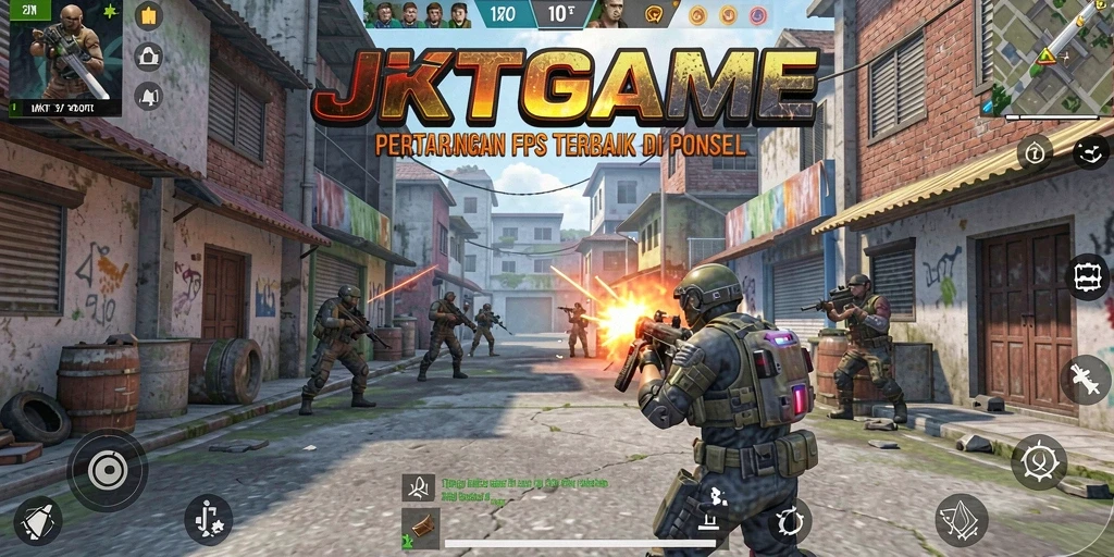 Gameplay menegangkan dalam pertempuran FPS JKTGAME.
