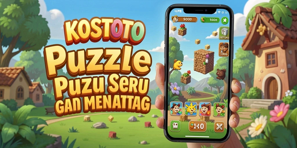 Screenshot gameplay KOSTOTO menunjukkan tantangan puzzle yang menarik.