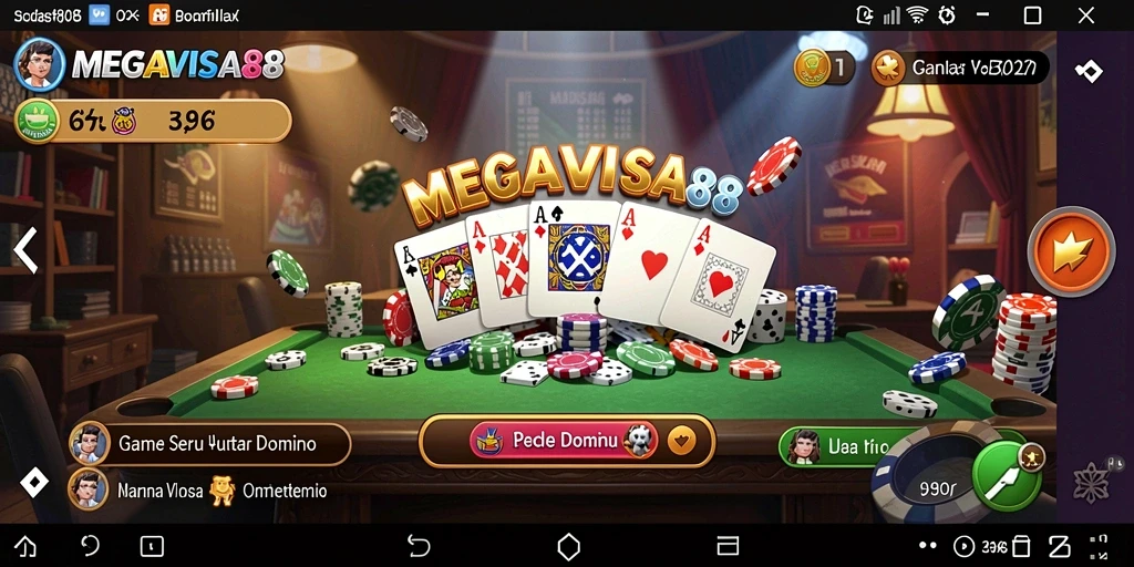 Tampilan gameplay seru di MEGAVISA88, perfect untuk penggemar Domino.