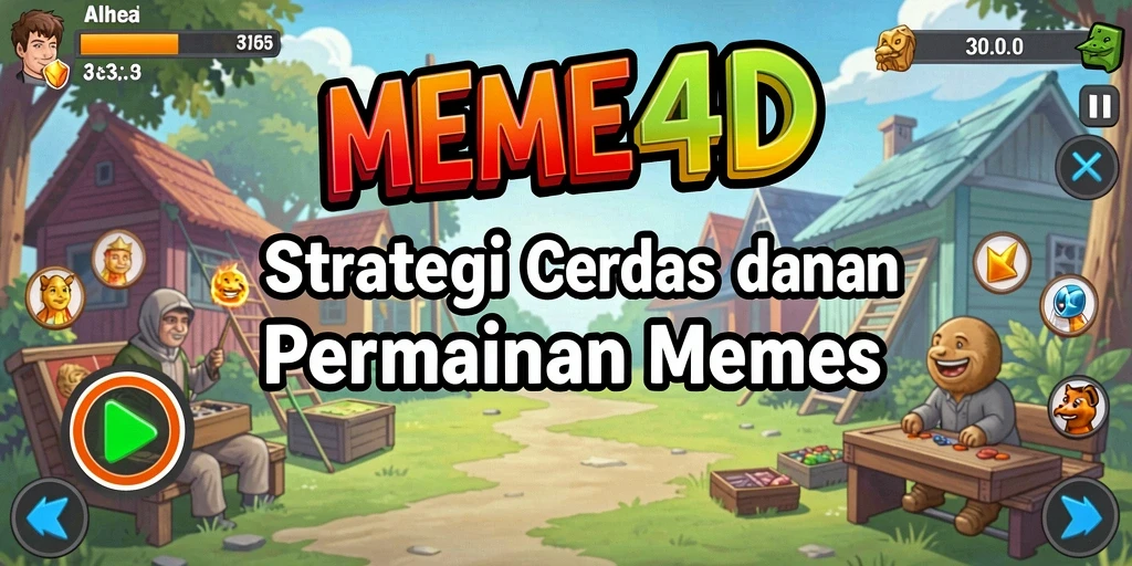 Tampilan utama gameplay MEME4D dengan strategi menarik.