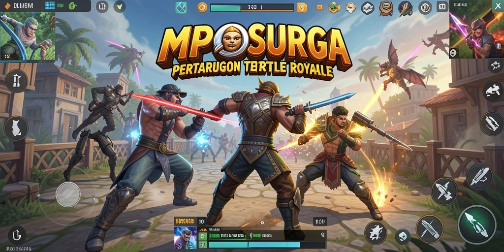 Gameplay seru dari MPOSURGA dalam pertarungan Battle Royale.