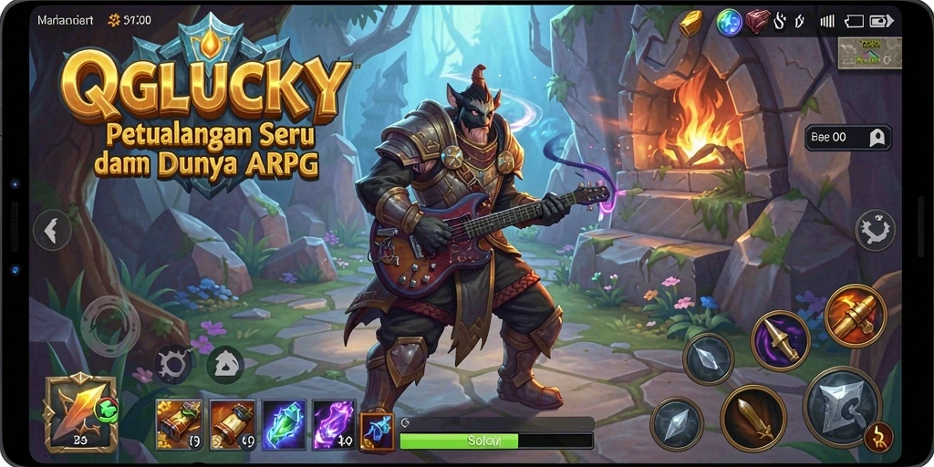 Gameplay seru dalam QGLUCKY yang menampilkan pertarungan dinamis.