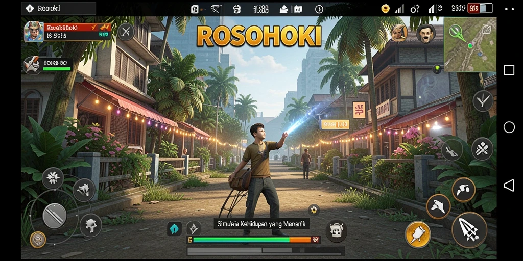 Tampilan gameplay <strong>ROSOHOKI</strong> menampilkan interaksi karakter yang menarik.