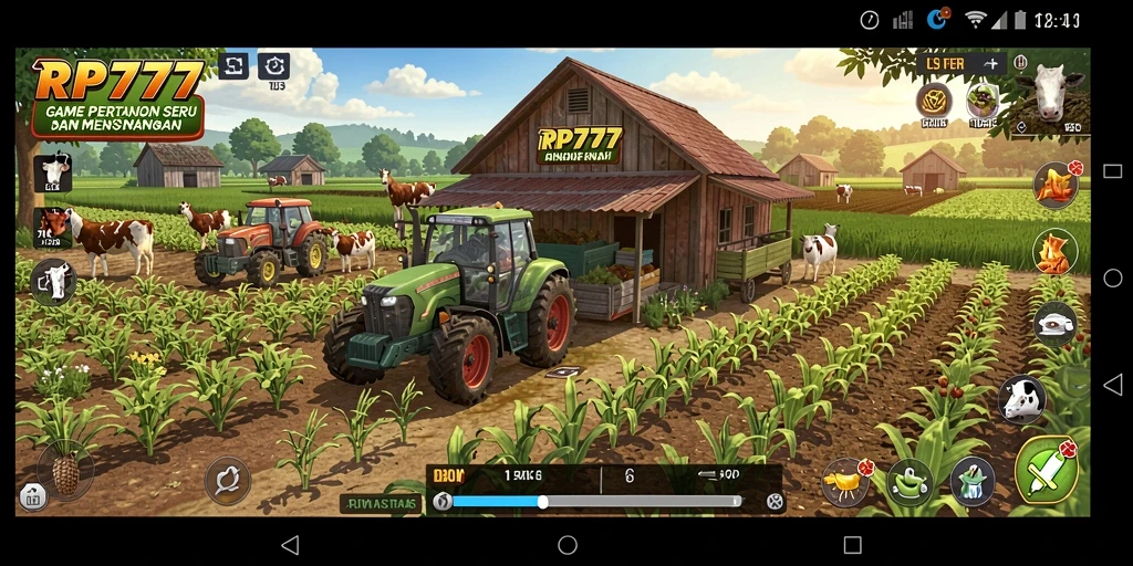 Menampilkan gameplay seru dengan aktivitas bertani dan perawatan hewan.
