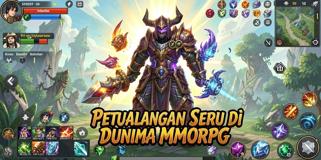 Screenshot utama RR89 menampilkan pertarungan epik dalam permainan MMORPG.
