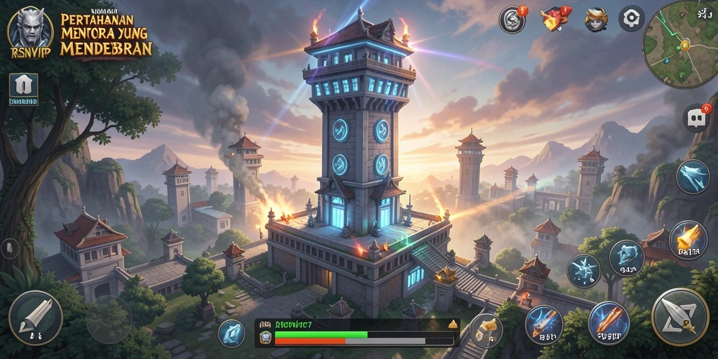Gameplay RSNVIP7 yang intens dan menegangkan dalam Tower Defense.