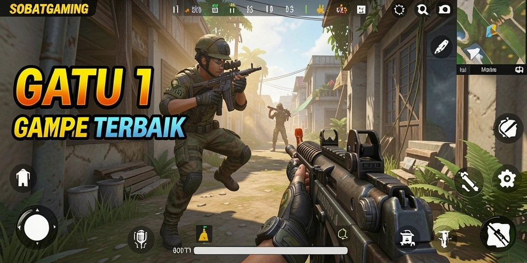 Screenshot utama SOBATGAMING menampilkan aksi seru dalam game TPS.