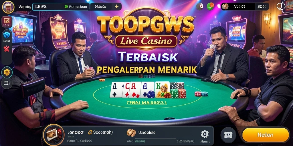 Tampilan gameplay TOOPGWS yang menarik dan interaktif dalam Live Casino.
