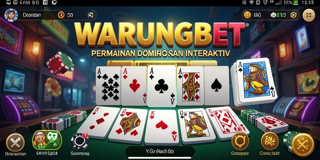 Tampilan seru gameplay domino dalam WARUNGBET.