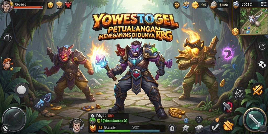 Tampilan gameplay YOWESTOGEL yang menawan dengan pertempuran RPG yang seru.